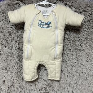 Baby Merlins Magic Sleepsuit Size Small 3-6M, 12-18lbs Beige Pre-owned
